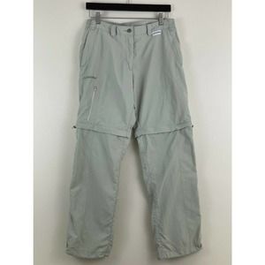 Womens khaki Schoffell pants straight pants roll up convertible UK Sz 16
